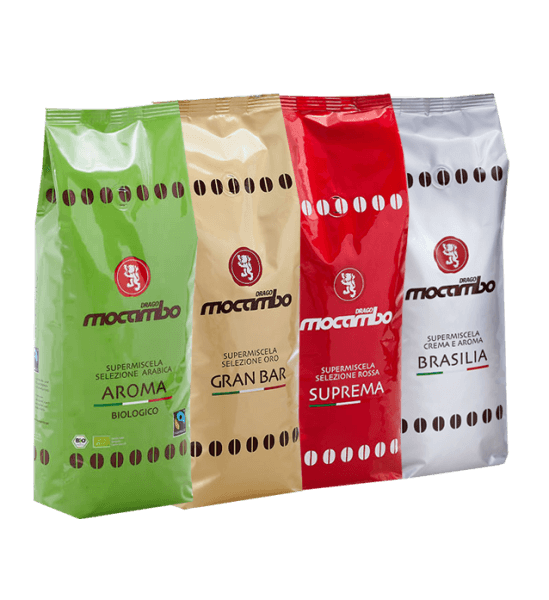Mocambo Probierpaket mit allen Sorten 4 x 250 Gramm Bohnen
