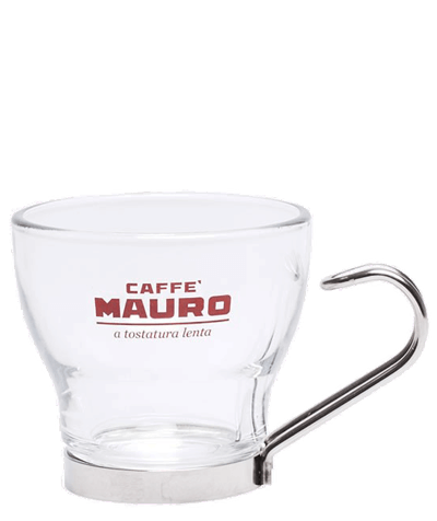 Mauro Espresso Tasse aus Glas mit Metallgriff